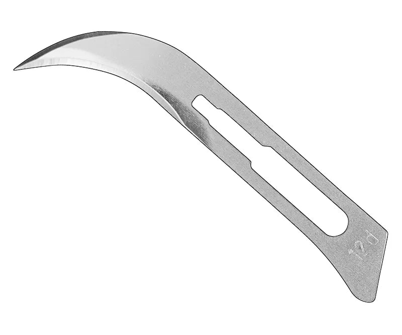 Scalpel blades, size 12d, steril, 100 stk