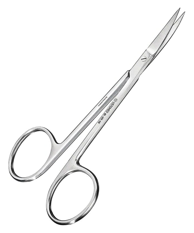Sutur-/gingivalsaks, 11,5 cm, buet, large ring