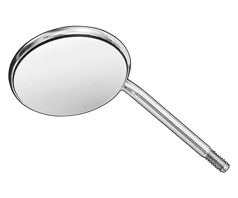 Mouth mirrors, plane, rhodium, sz.4, 12 stk. Ø 22 mm