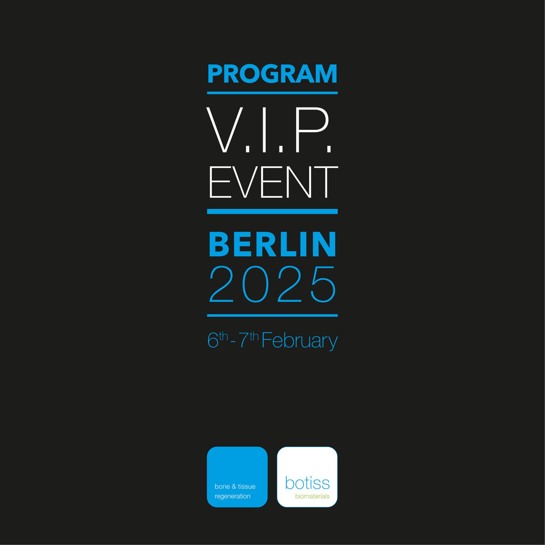 Programforside for botiss V.I.P. Event Berlin, 6.-7. februar 2025