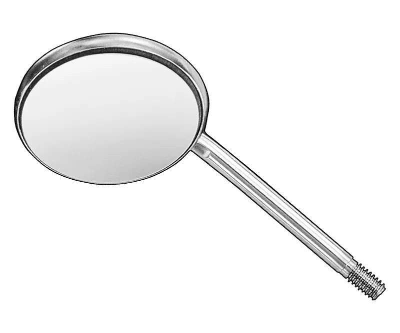 Mouth mirrors, plane, rhodium, sz.3, 12 stk. Ø 20 mm