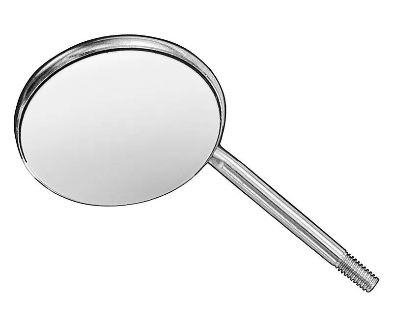 Mouth mirrors, plane, rhodium, sz.5, 12 stk. Ø 24mm