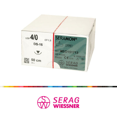 Seramon, PTFE, 4/0 DS-15, 50 cm, mono, non-resorbable, 24 pcs. MEO151713