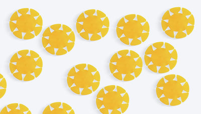 Yellow Petal Discs, æske med 50 stk.